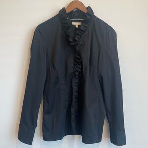 Banana Republic Black Ruffled Blouse